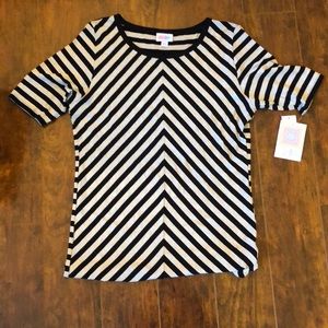 NWT LuLaRoe Gigi* Heathered Oatmeal and Black ~ sz Large